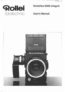 Rollei SL 6008 manual. Camera Instructions.